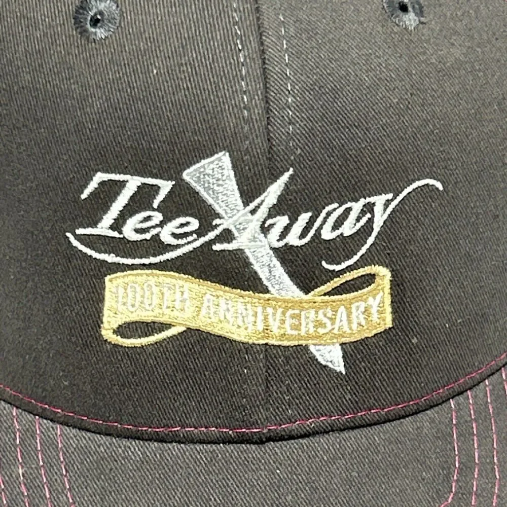 Tee Away 100th Anniversary Womens Pink Hat Snapback Adjustable Ball Cap Baseball
